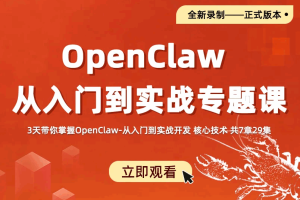 AI大模型小龙虾-OpenClaw-0基础从入门到实战（完结）