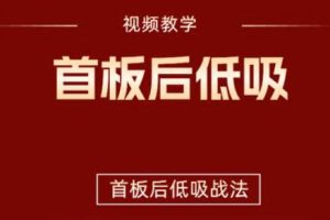 首板后低吸战法视频+指标