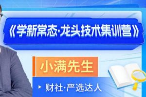 小满先生《学新常态 龙头技术集训营》系统课
