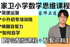 家卫老师小学数学思维课1-6年级全套视频+配资料下载
