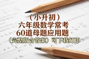 （小升初）六年级数学常考160道母题应用题（完整版含答案）可下载打印