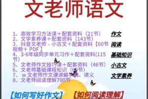 文老师语文课程【作文、小古文、阅读理解】全套视频下载