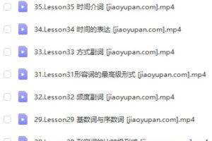 《小学英语语法全突破》视频课程全35集下载