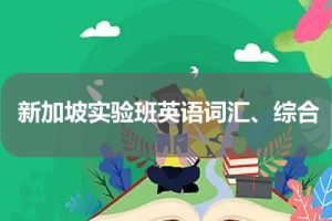 新加坡实验班英语词汇、综合