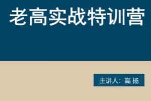 高扬-股票交易课程，线下课第六期老高博弈实战课