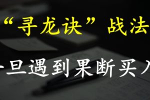 寻龙诀-寻龙诀战法，笨嘴独家战法