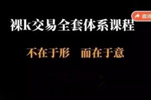 裸K交易全套体系课，裸K不在于形而在于意