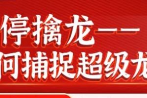 冯国磊，涨停擒龙，如何捕捉超级龙头股