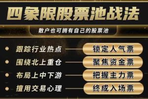 《四象限股票池战法》学会就赚