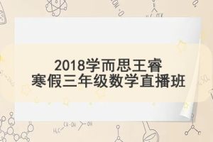 2018学而思王睿寒假三年级数学直播班