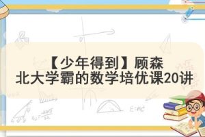 【少年得到】顾森北大学霸的数学培优课六年级20讲