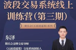 东泽《五面逍遥策》波段交易系统线上训练营
