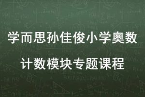 学而思孙佳俊小学奥数计数模块专题课程