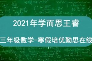 2021学而思王睿 四年级数学春季培优勤思在线