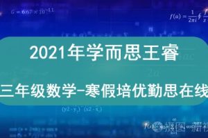 2021年学而思王睿 三年级数学-寒假培优勤思在线