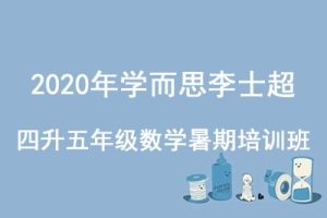 2020年学而思李士超 四升五年级数学暑期培训班