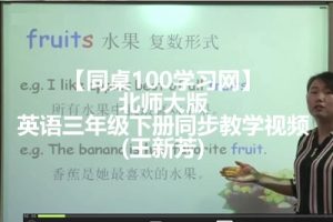【同桌100学习网】三年级起点小学英语三年级下册同步教学视频(王新芳)北师大版