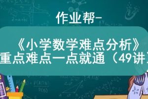 -《小学数学难点分析》重点难点一点就通（49讲）