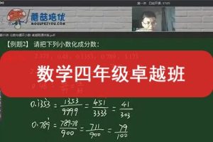 蘑菇培优数学四年级卓越班视频课程共15节