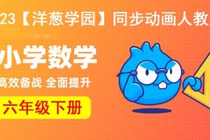 2023【洋葱学园】小学数学六年级下册同步动画人教版
