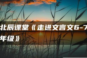 【北辰课堂】195篇文言文精讲《走进文言文(6-7年级)》（教学视频+PDF）