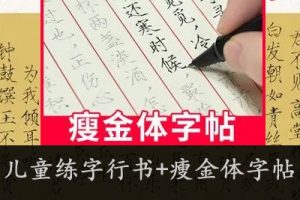 儿童练字行书+瘦金体字帖2套-可打印练字