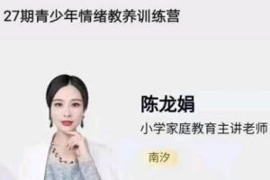 陈龙娟 南汐老师《青少年情绪教养训练营》视频讲座
