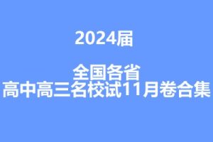 2024届各省高中高三名校试卷11月合集
