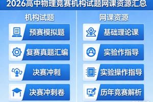 2026高中物理竞赛机构试题网课资源汇总