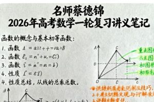 名师蔡德锦 2026年高考数学一轮复习讲义笔记（手抄版）（321页完整版）下载