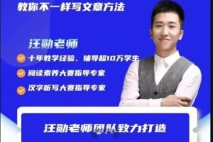 【汪勋老师】文章高手课（视频+讲义）