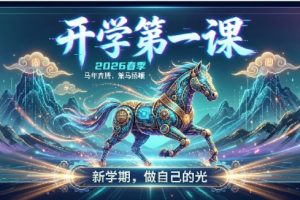 2026春季开学第一课：马年奔腾，策马扬鞭，新学期，做自己的光ppt+稿下载
