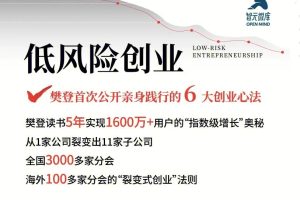 樊登《低风险创业执行手册》规避创业风险，打造稳定现金流