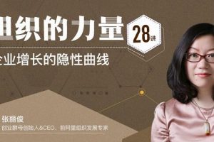 张丽俊《组织的力量28讲》企业增长的隐性曲线