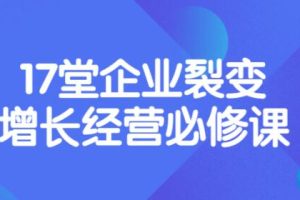 张琦《企业盈利增长17堂必修课》企业裂变增长的经营智慧