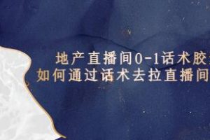 《房地产直播间0-1话术胶囊》通过话术去拉直播间数据