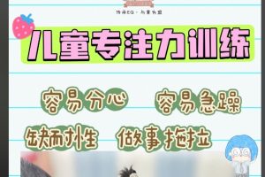青少年儿童超强专注力训练营教程 网课视频