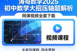 涛哥数学2025初中数学大招压轴题解析网课视频全套下载