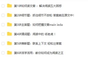 焦傲-初中英语阅读题型分类大突破网课视频