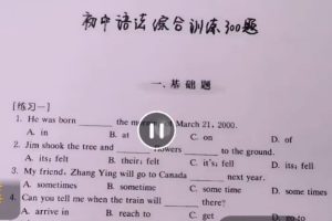 瓶子老师初中英语语法易错题300题视频讲解课 网课视频