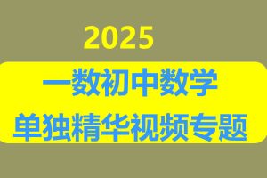 一数初中数学单独精华视频专题