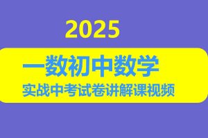 一数初中数学实战中考试卷讲解网课视频