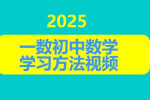 一数初中数学学习方法网课视频