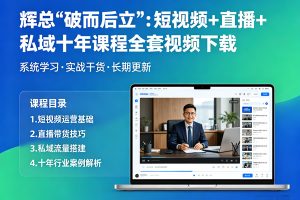 辉总“破而后立”:短视频+直播+私域十年课程全套视频下载