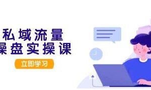 私域流量操盘实操课，打造可落地的私域引流策略到成交变现