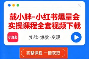 戴小胖-小红书爆量会实操课程全套视频下载