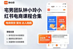 宅男团队钟小玲小红书电商课程合集下载