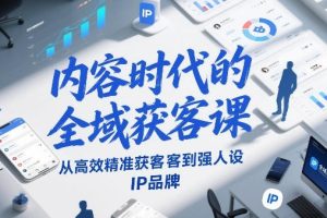 内容时代的全域获客课，从高效精准获客到强人设IP品牌