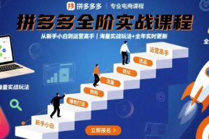 拼多多全阶实战课程，从新手小白到运营高手，海量实战玩法