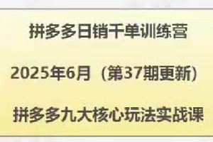 拼多多九大核心玩法实战课